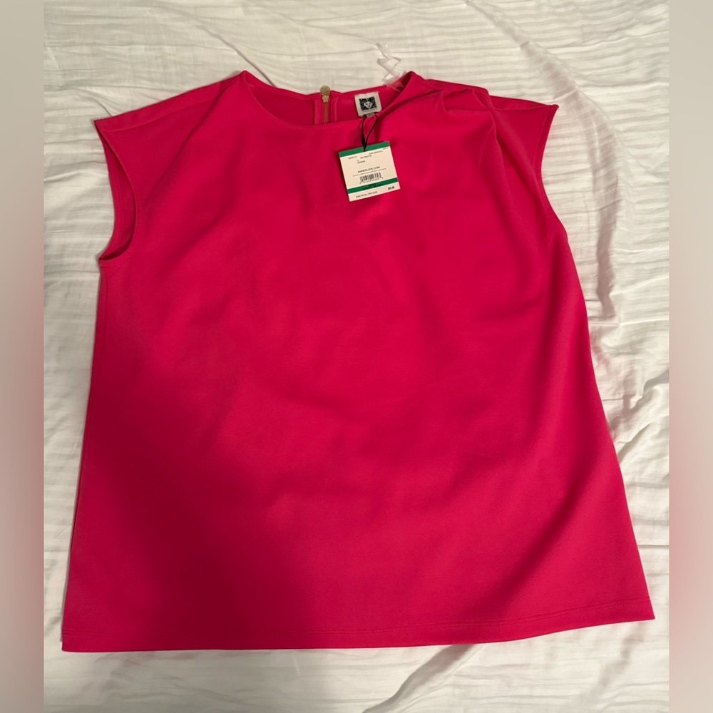 Anne Klein NWT Size Large Vibrant Pink Sleeveless Top